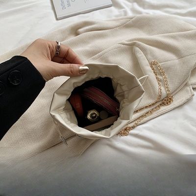 Καλοκαιρινή μόδα Καραμέλες Χρώμα κουβά τσάντα με μαργαριταρένια αλυσίδα