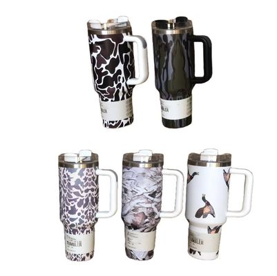 Βιώσιμη 40oz Leopard εκτύπωση Καμουφλάζ αχυρό Cup Tumbler για ζεστά και κρύα ποτά