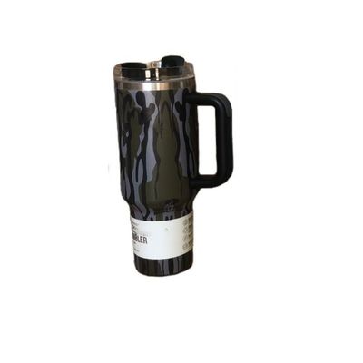 Βιώσιμη 40oz Leopard εκτύπωση Καμουφλάζ αχυρό Cup Tumbler για ζεστά και κρύα ποτά