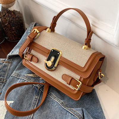 Καμερα Crossbody τσάντα χειρός από παλιά πλεκτά ύφασμα με μακρύ λουρί και κλείσιμο Zip στο Ins το καλοκαίρι