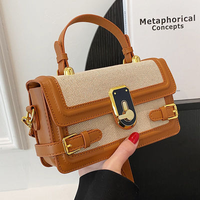 Καμερα Crossbody τσάντα χειρός από παλιά πλεκτά ύφασμα με μακρύ λουρί και κλείσιμο Zip στο Ins το καλοκαίρι