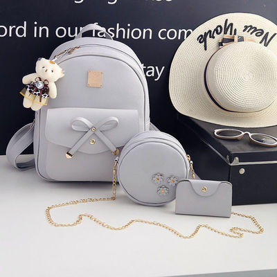3 τεμάχια Set Bow Round Mouthpack Shoulder Bag Crossbody Purse για γυναίκες Στυλ