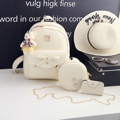 3 τεμάχια Set Bow Round Mouthpack Shoulder Bag Crossbody Purse για γυναίκες Στυλ