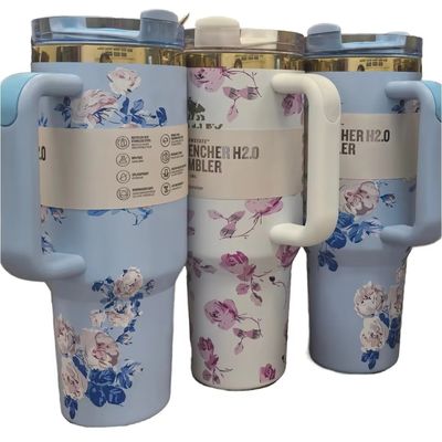 Θερμική μόνωση 40oz Κύπελλο νερού με λαβή για ενήλικες Εξωτερική περιοδεία Επενδυτικά δώρα