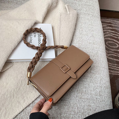 Γυναικεία πλεγμένες δερμάτινες τσάντες PU με κομψό κλείσιμο σφραγίδας για μοντέρνα εμφάνιση