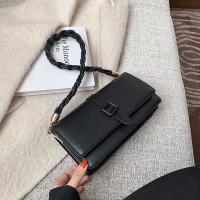 Γυναικεία πλεγμένες δερμάτινες τσάντες PU με κομψό κλείσιμο σφραγίδας για μοντέρνα εμφάνιση