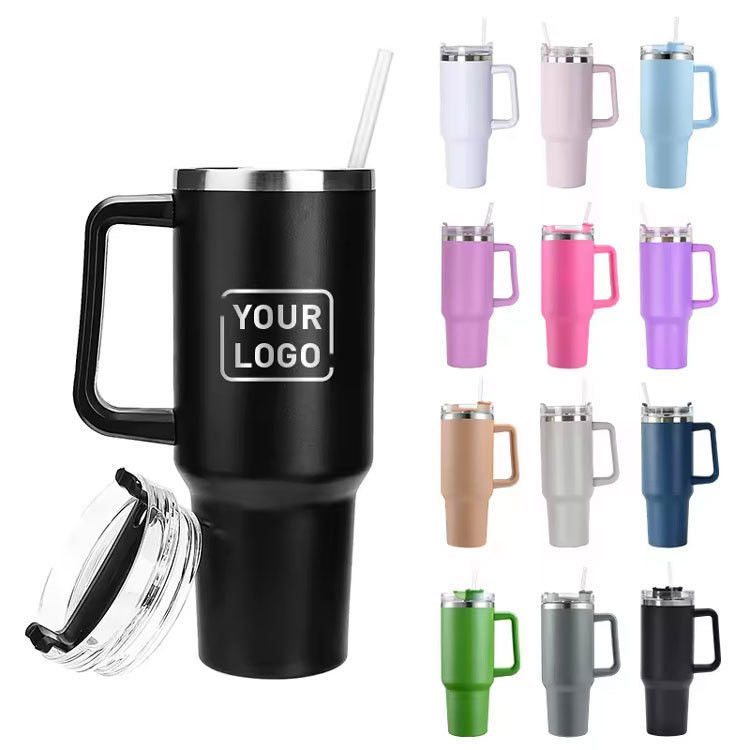 Επαγγελματικά δώρα 40oz Custom Stanley Ατσάλινο ταξιδιωτικό μπουκάλι Tumbler με λαβή σε οποιοδήποτε χρώμα