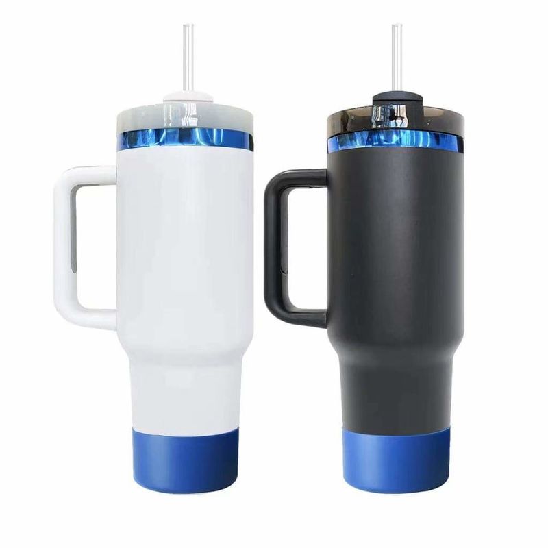 40 ουγκιές Μεικτό δώρο Ταξιδιωτικά Tumblers Λευκό Μαύρο Μακαρόνια Rainbow Powder Χρυσό επιχρυσωμένο για Laser χαρακτική RTS H2.0