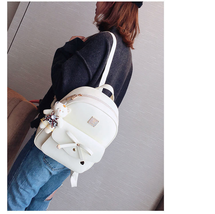 3 τεμάχια Set Bow Round Mouthpack Shoulder Bag Crossbody Purse για γυναίκες Στυλ